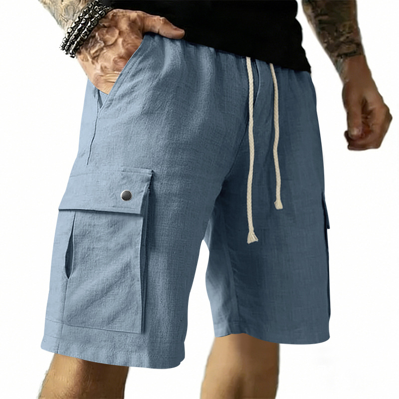 European and American Multi-Po - огляд і ціна Linen Shorts Men