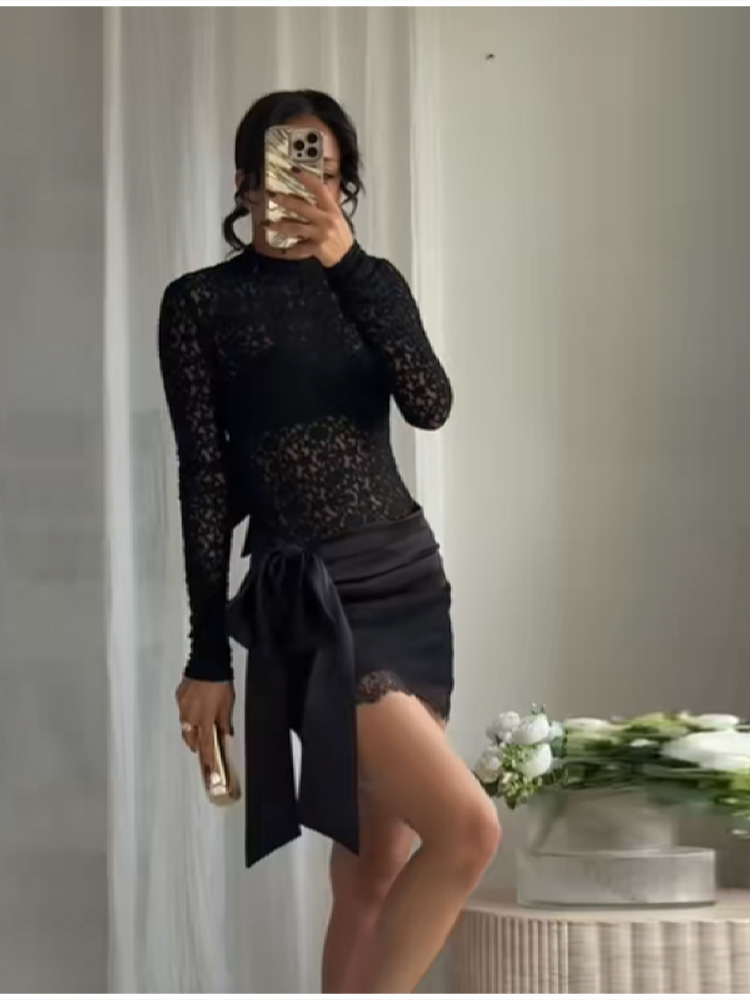 Fashion Black Lace Set Satin B - огляд і ціна Summer Clothing Styles Men
