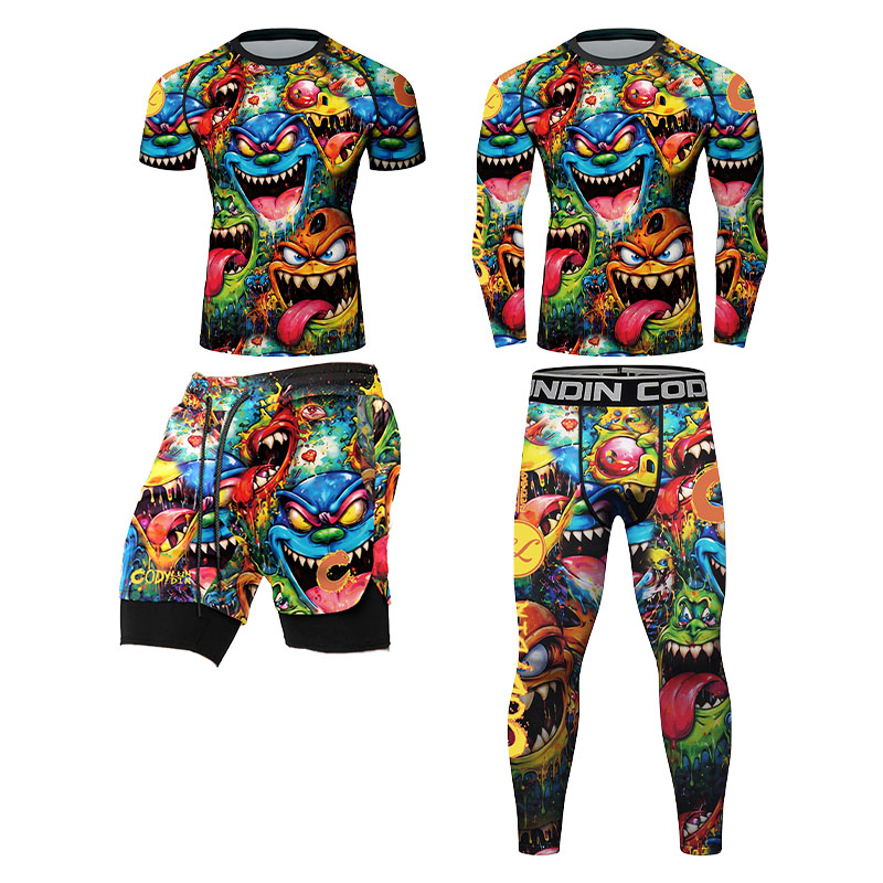 3D Colorful Monster Graffiti M - огляд і ціна Rash Guard Long Sleeve