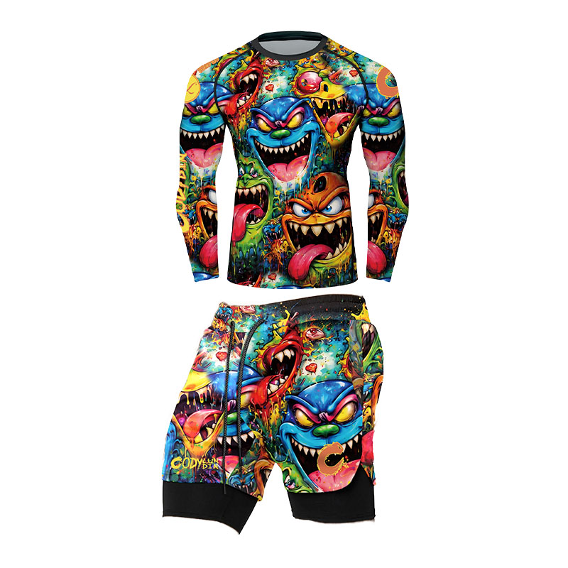 3D Colorful Monster Graffiti M - огляд і ціна Rash Guard Long Sleeve