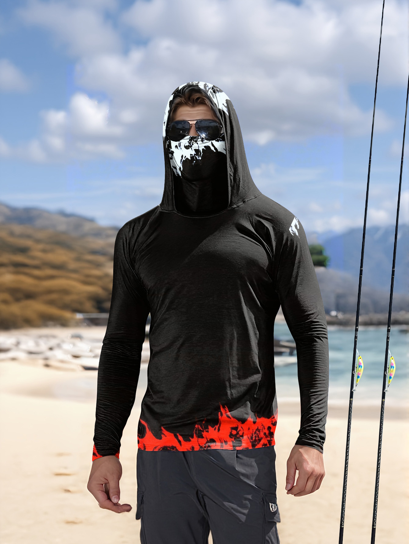 Men Hood Fishing Shirt long sl - огляд і ціна Rash Guard Long Sleeve