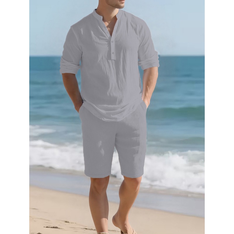 Men's White Linen Blend Two Pi - огляд і ціна Linen Shorts Men