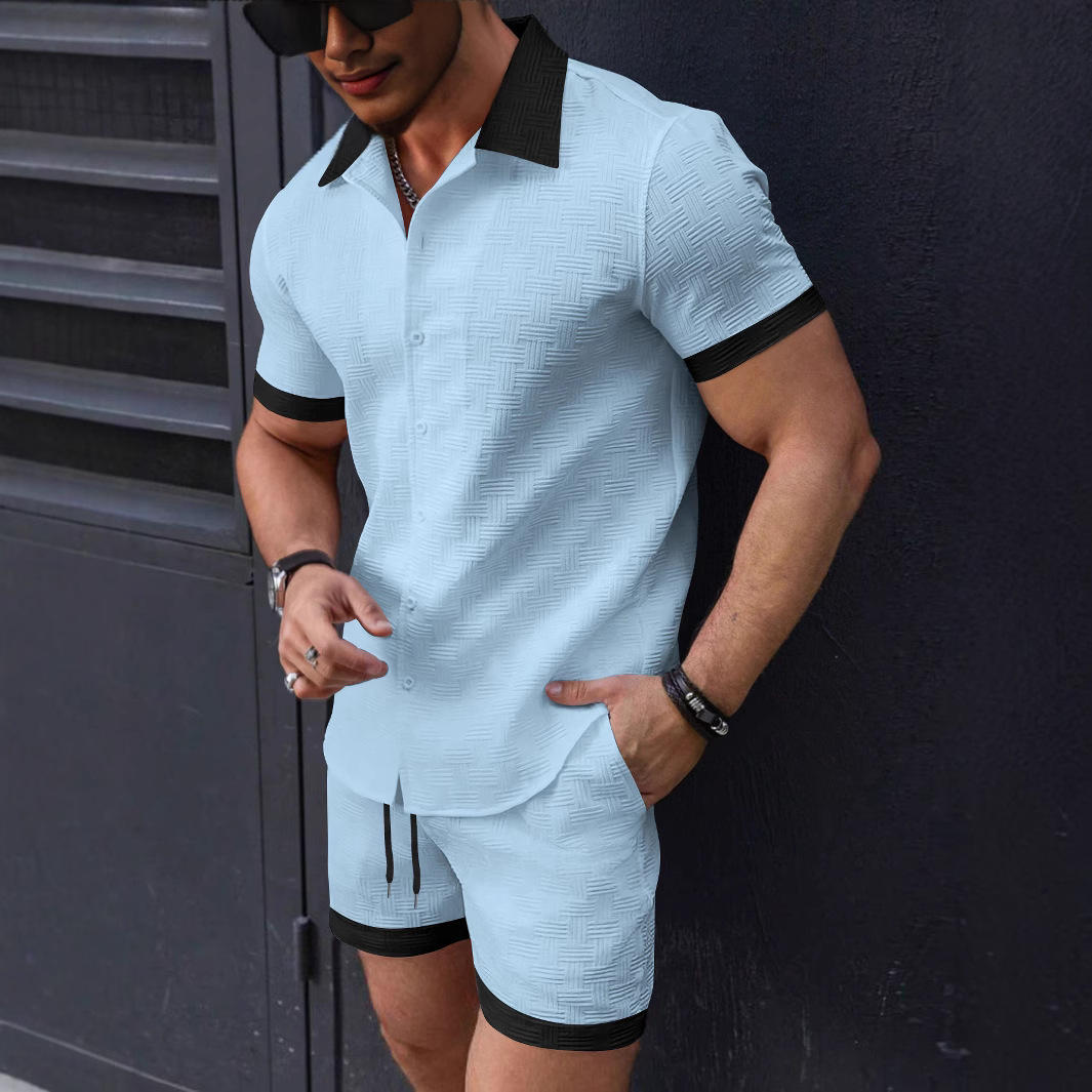 Matching Sets Trend Men Suit   - огляд і ціна Linen Shorts Men