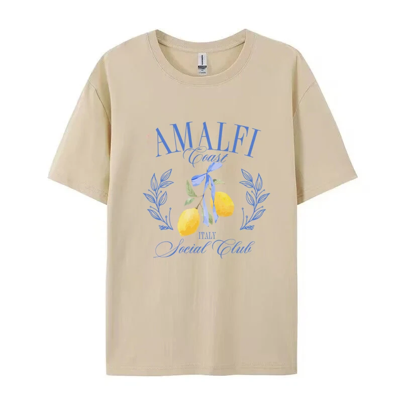 Lemon Print T-shirt Short Slee - огляд і ціна Summer Clothing Aesthetic