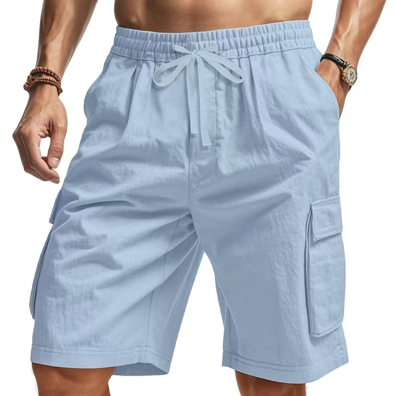 Men's Solid Color Cotton Linen - огляд і ціна Linen Shorts Men